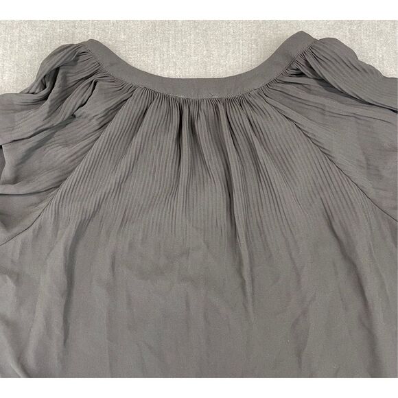 Tahari‎ Pleated Flutter Sleeve Blouse Women 2XL Black Plus Size Work Office Top - Picture 7 of 8